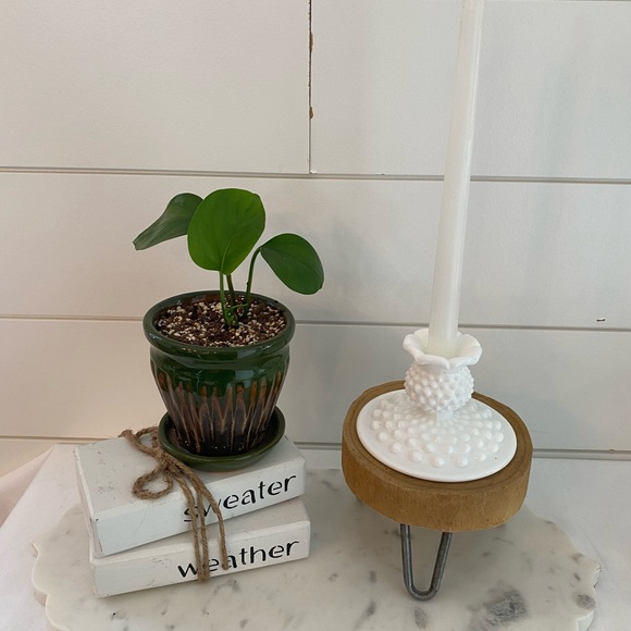 Fenton Hobnail White Milk Glass Single Taper Candlestick Candle Holder Vintage - Picture 6 of 10